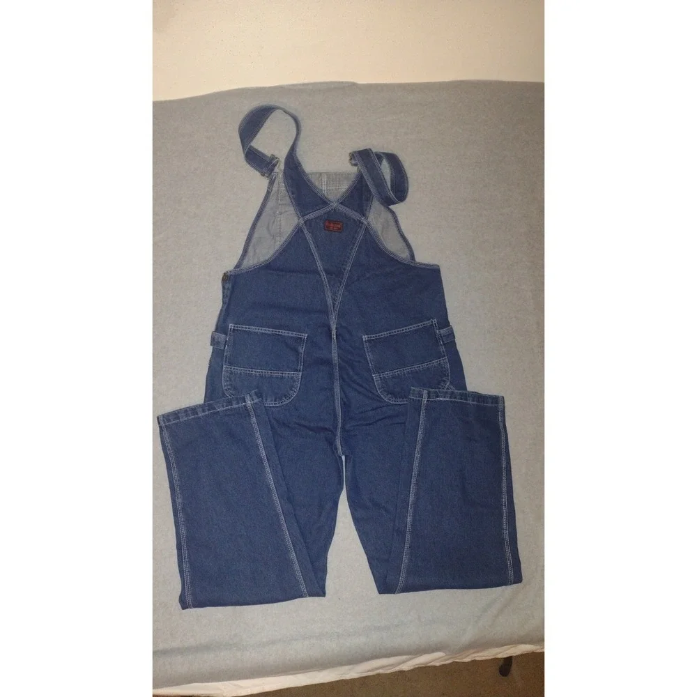 Five Brother Bib Overalls Mens 38X34 Denim Bib Overalls Carpenter - Picture 5 of 7